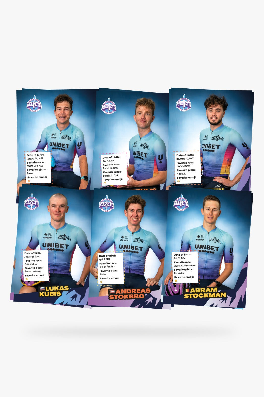 Unibet Tietema Rockets 2025 Rider Cards